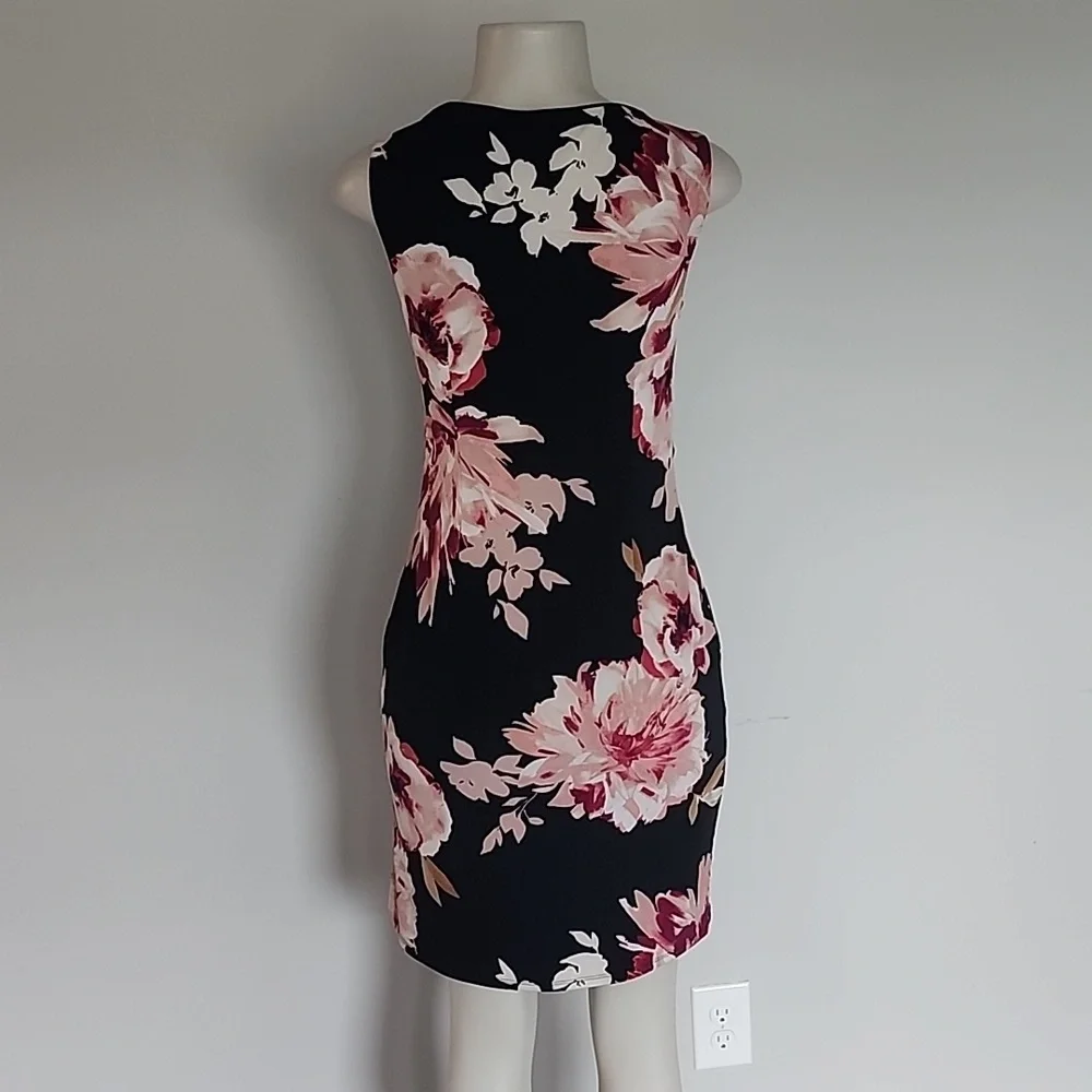 WHBM black floral no sleeve stretchy dress-S - Picture 5 of 9
